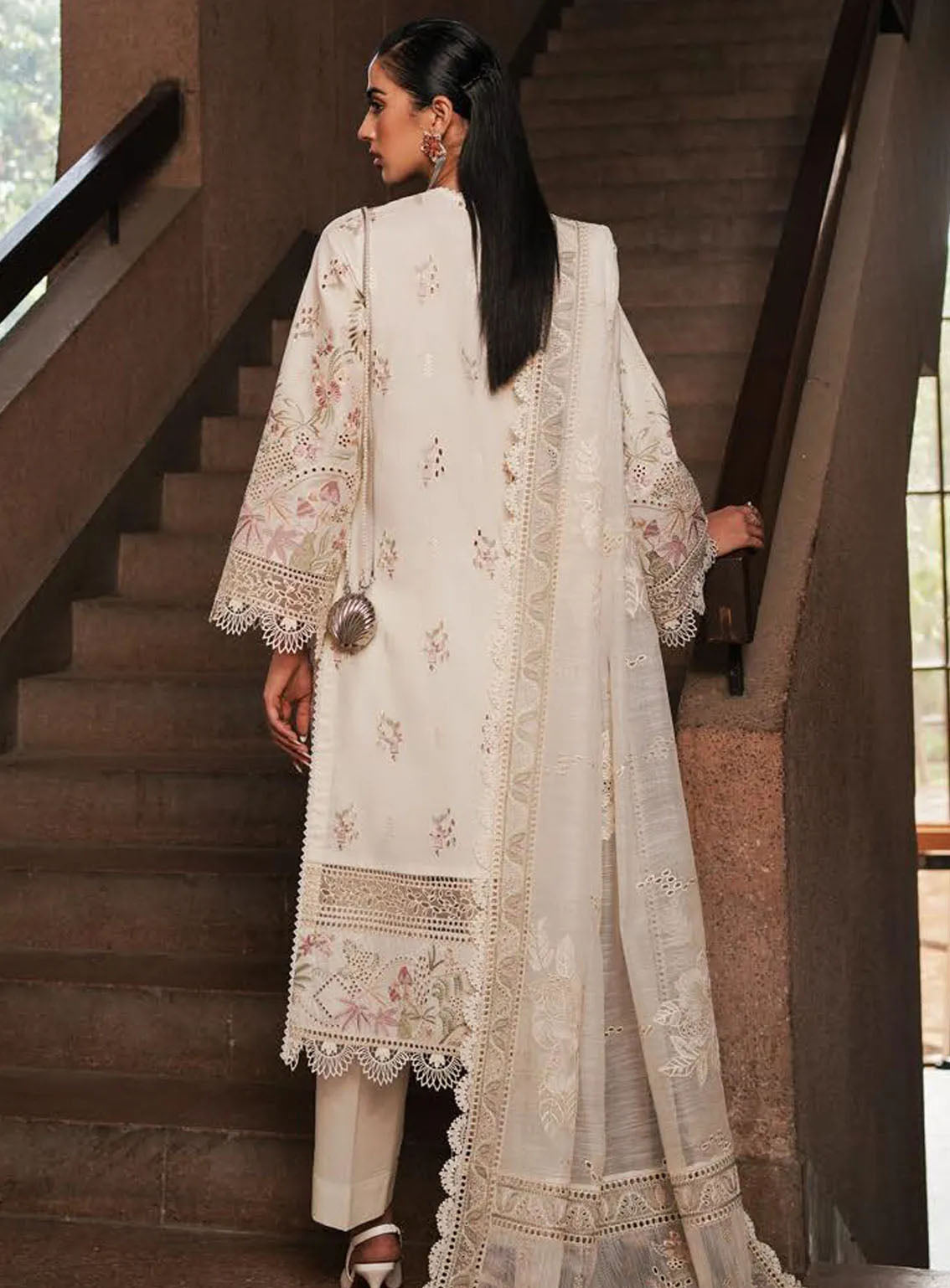Afrozeh Festive Chikankari Lawn 3 Piece Unstitched Suit AF24CL GYPSUM Afrozeh Festive Chikankari Lawn 3 Piece Unstitched Suit AF24CL GYPSUM