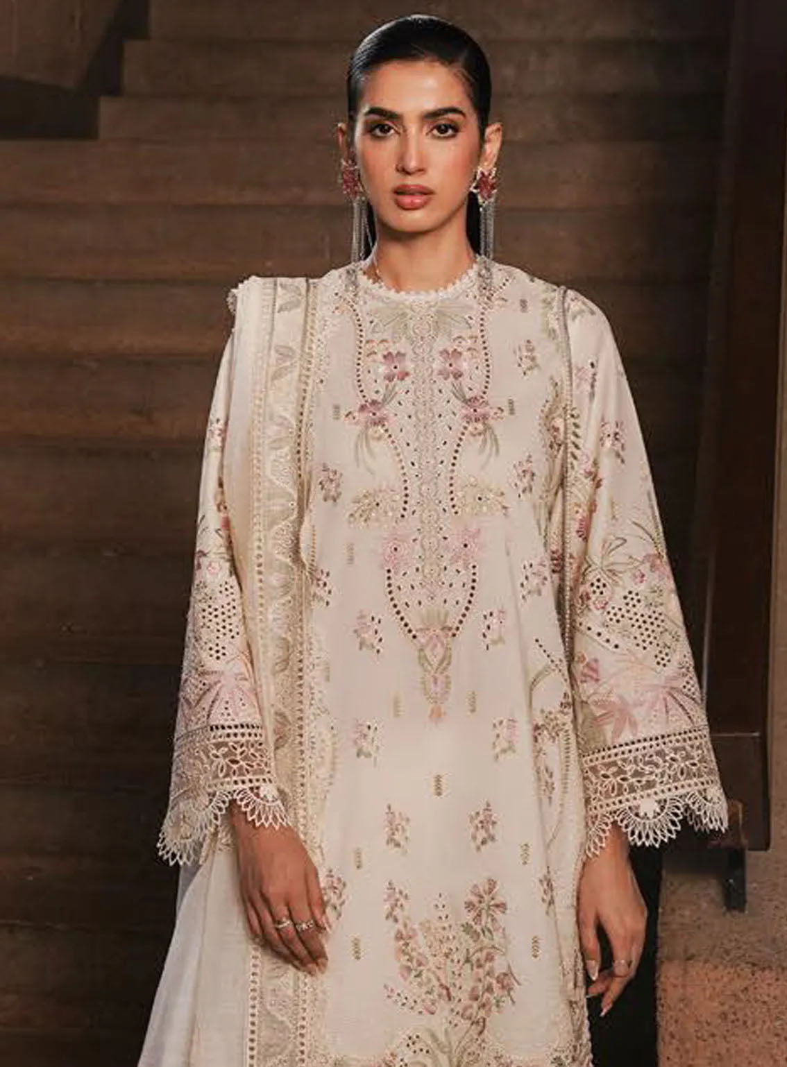 Afrozeh Festive Chikankari Lawn 3 Piece Unstitched Suit AF24CL GYPSUM Afrozeh Festive Chikankari Lawn 3 Piece Unstitched Suit AF24CL GYPSUM