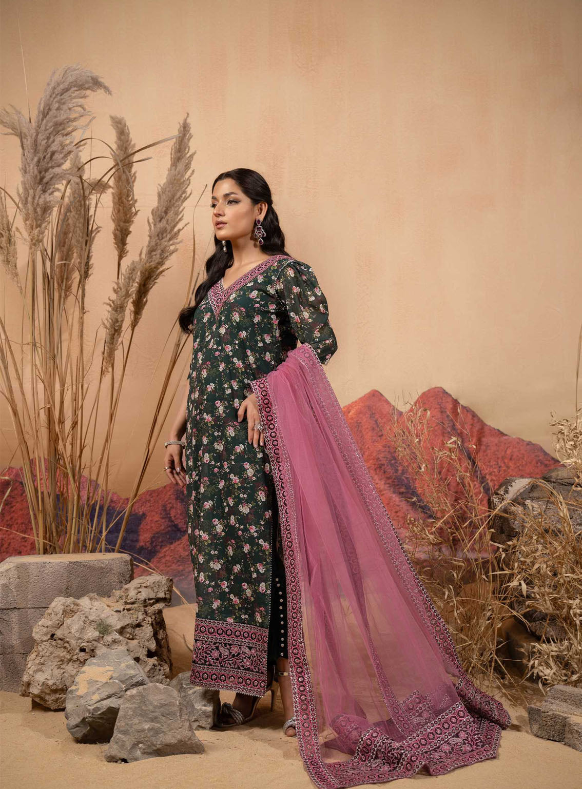 Afsana By HemStitch Embroidered Chiffon 3 Piece Stitched Suit HS24AV2 D-ACV2-06 SAIBA Afsana By HemStitch Embroidered Chiffon 3 Piece Stitched Suit HS24AV2 D-ACV2-06 SAIBA