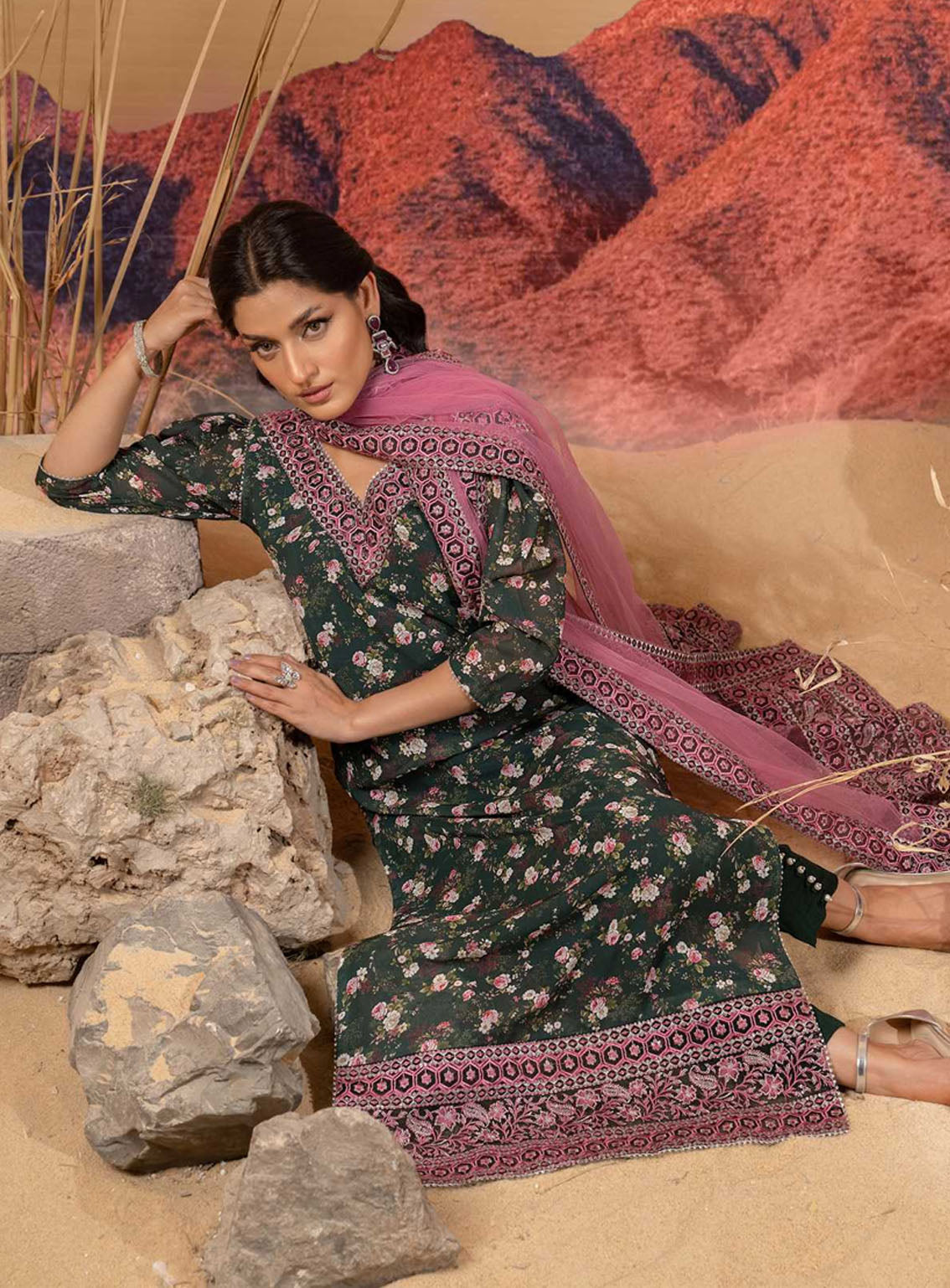 Afsana By HemStitch Embroidered Chiffon 3 Piece Stitched Suit HS24AV2 D-ACV2-06 SAIBA Afsana By HemStitch Embroidered Chiffon 3 Piece Stitched Suit HS24AV2 D-ACV2-06 SAIBA