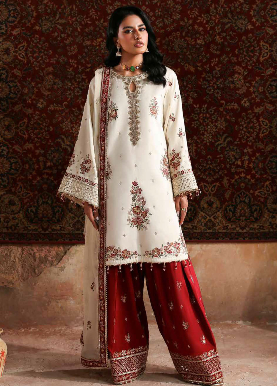 Afsana-E-Silk By Emaan Adeel Embroidered Raw Silk 3 Piece Unstitched Suit EA25AS D-RUKHSAR Afsana-E-Silk By Emaan Adeel Embroidered Raw Silk 3 Piece Unstitched Suit EA25AS D-RUKHSAR