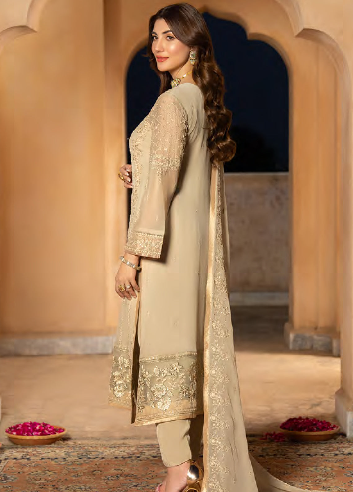 Afsanay By Shahzeb Textiles X Shireen Lakdawala Luxury Chiffon 3 Piece Unstitched Suit ST24A NUR Afsanay By Shahzeb Textiles X Shireen Lakdawala Luxury Chiffon 3 Piece Unstitched Suit ST24A NUR