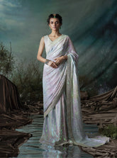 Aik Atelier The Saree Edit Embroidered Chiffon 3 Piece Unstitched Suit AIK24SEV1 LOOK-01