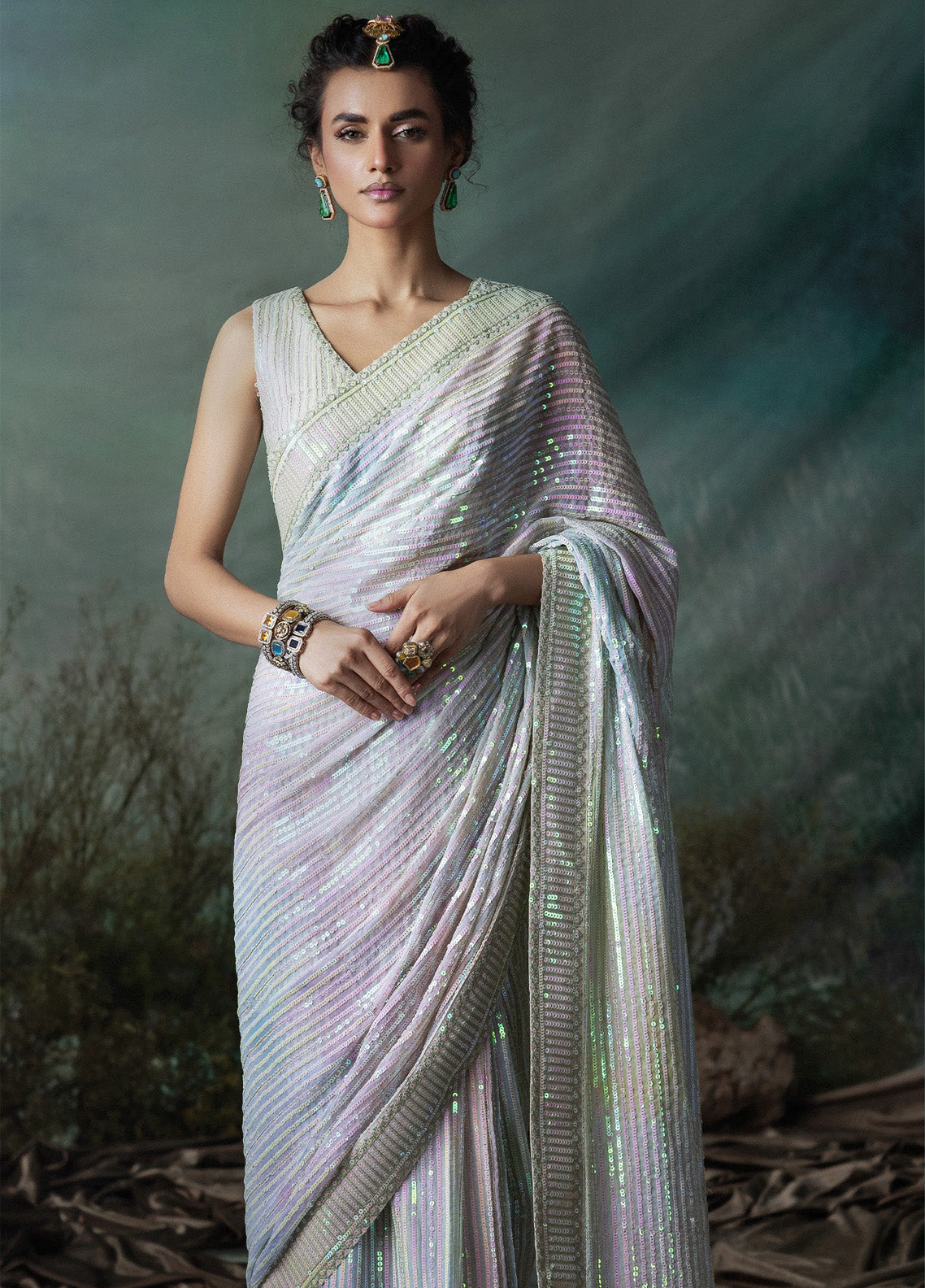 Aik Atelier The Saree Edit Embroidered Chiffon 3 Piece Unstitched Suit AIK24SEV1 LOOK-01 Aik Atelier The Saree Edit Embroidered Chiffon 3 Piece Unstitched Suit AIK24SEV1 LOOK-01