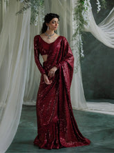 Aik Atelier The Saree Edit Embroidered Chiffon 3 Piece Unstitched Suit AIK24SEV1 LOOK-03