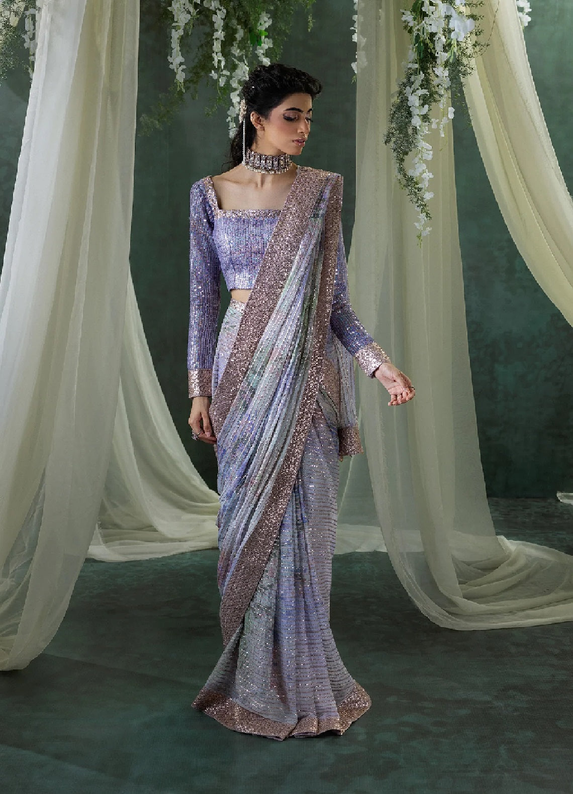 Aik Atelier The Saree Edit Embroidered Chiffon 3 Piece Unstitched Suit AIK24SEV1 LOOK-04 Aik Atelier The Saree Edit Embroidered Chiffon 3 Piece Unstitched Suit AIK24SEV1 LOOK-04