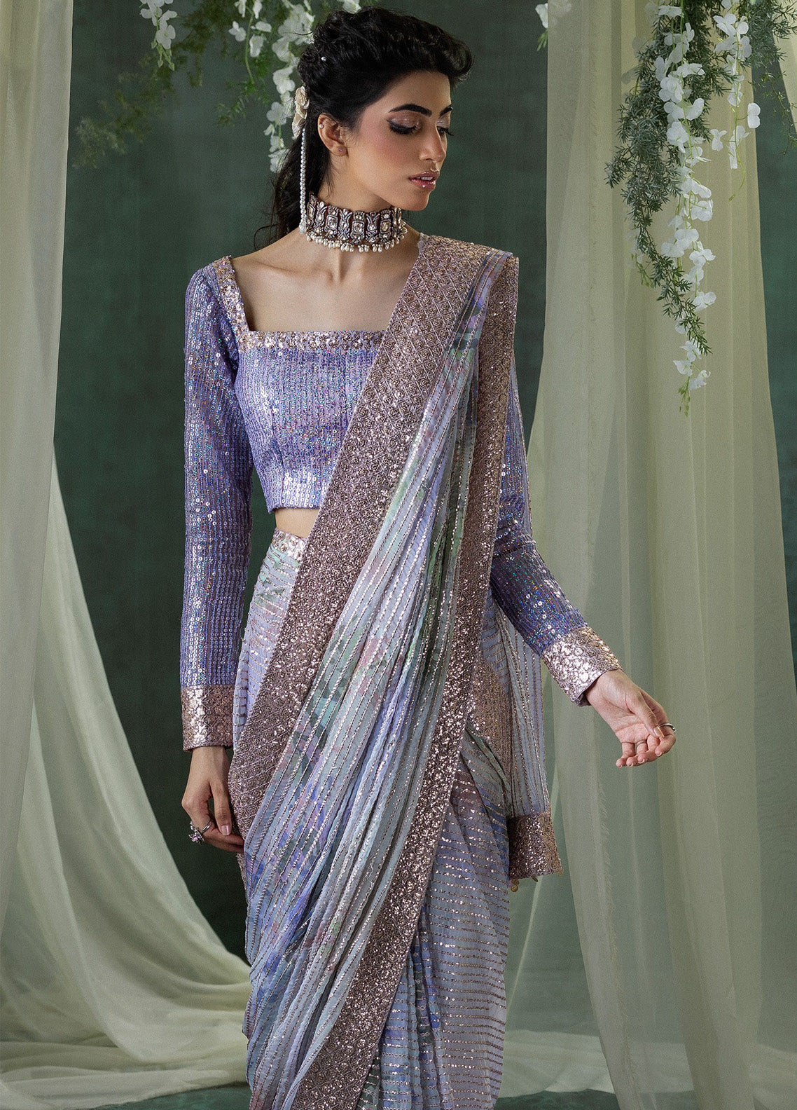 Aik Atelier The Saree Edit Embroidered Chiffon 3 Piece Unstitched Suit AIK24SEV1 LOOK-04 Aik Atelier The Saree Edit Embroidered Chiffon 3 Piece Unstitched Suit AIK24SEV1 LOOK-04