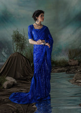 Aik Atelier The Saree Edit Embroidered Chiffon 3 Piece Unstitched Suit AIK24SEV1 LOOK-05