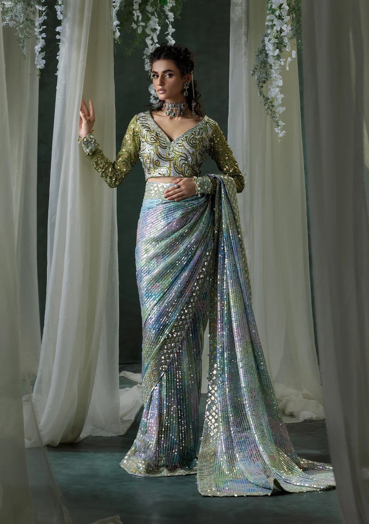 Aik Atelier The Saree Edit Embroidered Chiffon 3 Piece Unstitched Suit AIK24SEV1 LOOK-06 Aik Atelier The Saree Edit Embroidered Chiffon 3 Piece Unstitched Suit AIK24SEV1 LOOK-06