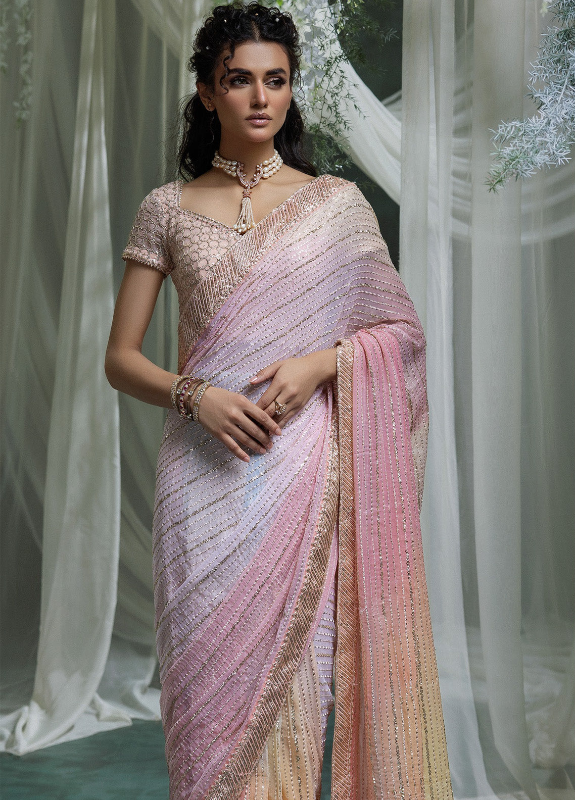 Aik Atelier The Saree Edit Embroidered Chiffon 3 Piece Unstitched Suit AIK24SEV1 LOOK-07 Aik Atelier The Saree Edit Embroidered Chiffon 3 Piece Unstitched Suit AIK24SEV1 LOOK-07