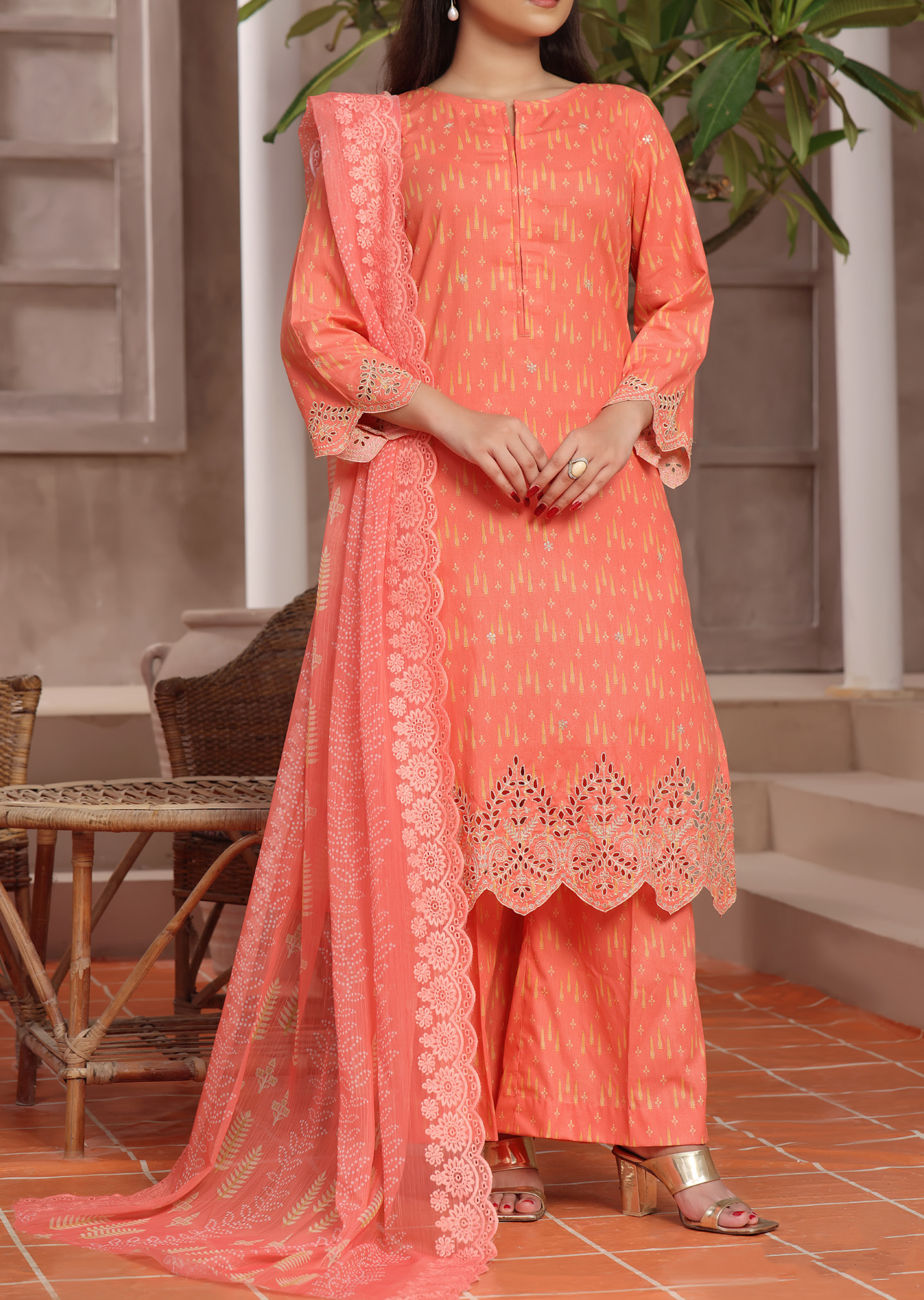 Aiza & Momina By VS Textile Chikankari Cotton 3 Piece Unstitched Suit VS24A&M-CC D-54 Aiza & Momina By VS Textile Chikankari Cotton 3 Piece Unstitched Suit VS24A&M-CC D-54