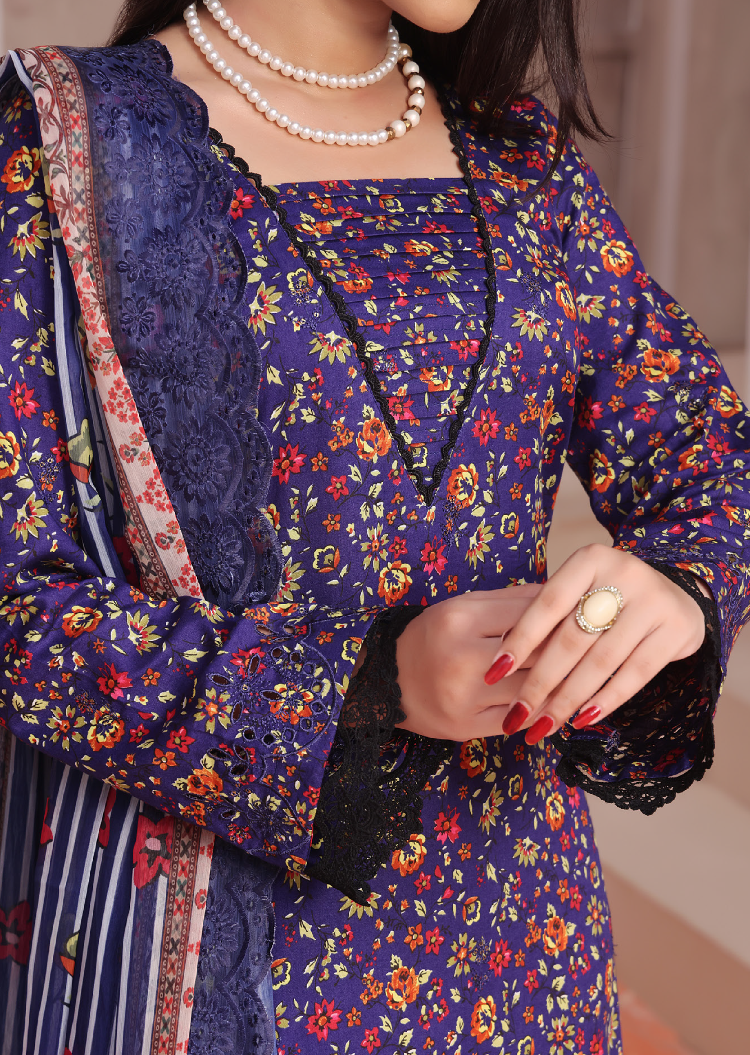 Aiza & Momina By VS Textile Chikankari Cotton 3 Piece Unstitched Suit VS24A&M-CC D-57 Aiza & Momina By VS Textile Chikankari Cotton 3 Piece Unstitched Suit VS24A&M-CC D-57