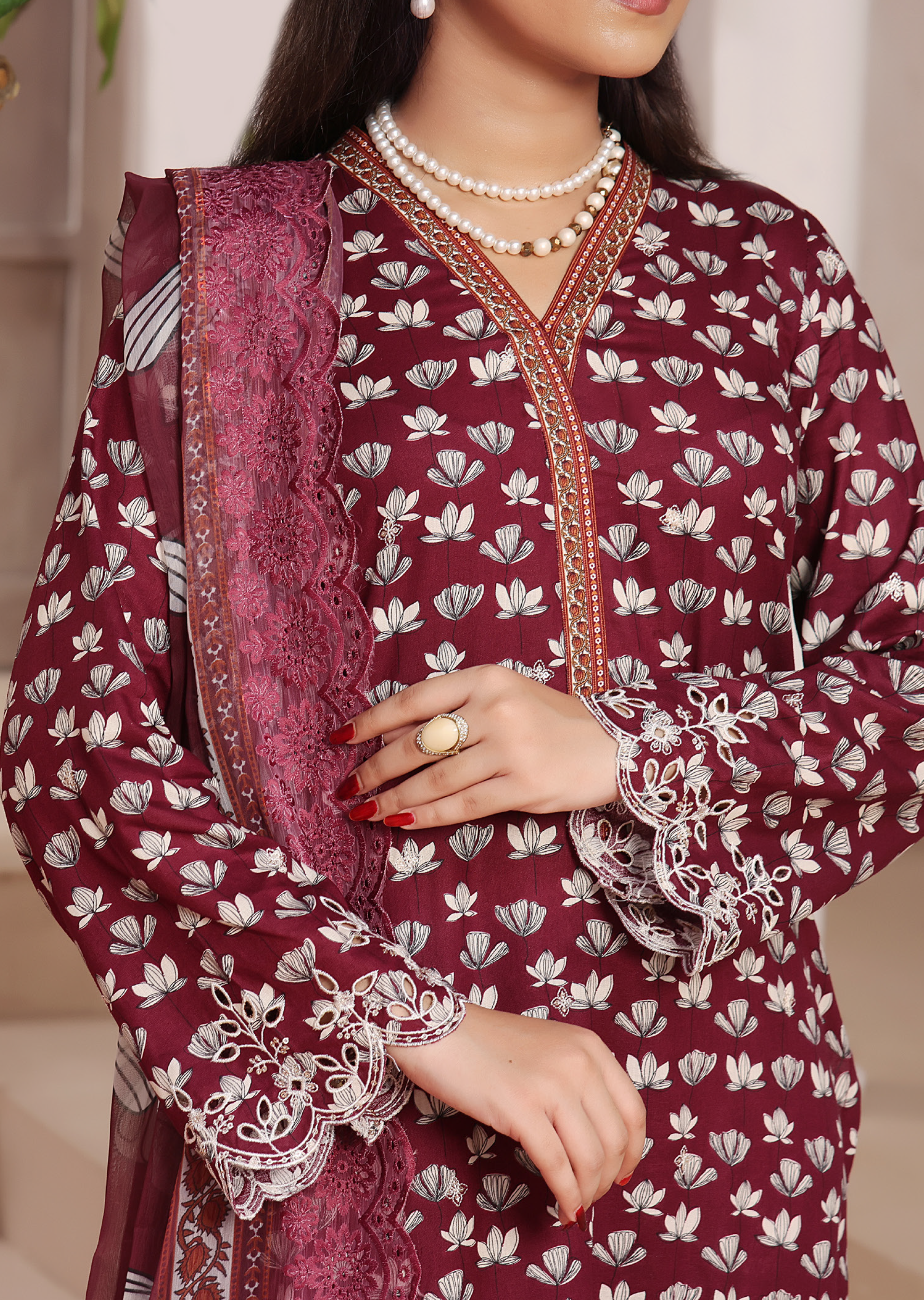 Aiza & Momina By VS Textile Chikankari Cotton 3 Piece Unstitched Suit VS24A&M-CC D-58 Aiza & Momina By VS Textile Chikankari Cotton 3 Piece Unstitched Suit VS24A&M-CC D-58