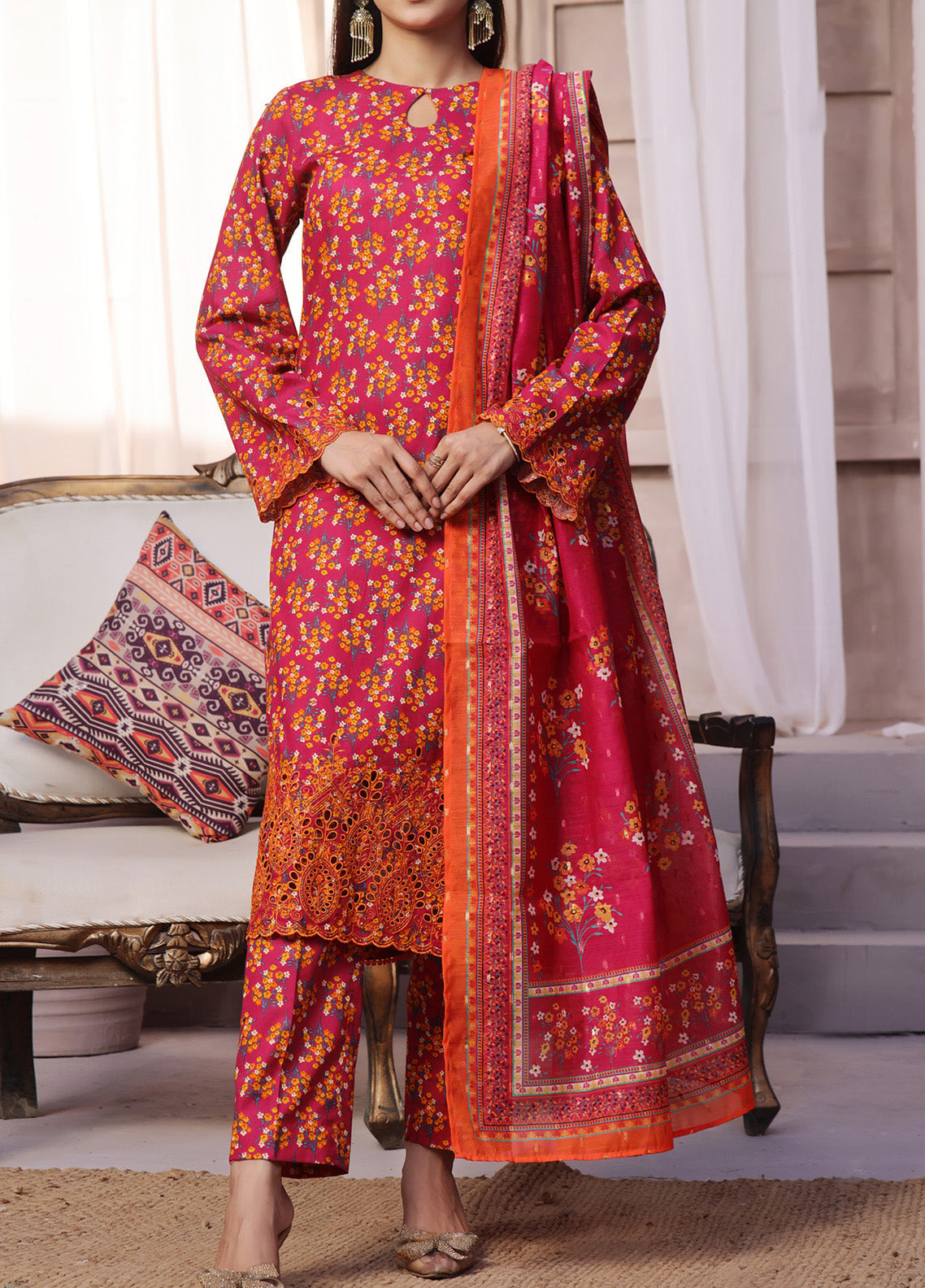 Aiza & Momina By VS Textile Chikankari Cotton 3 Piece Unstitched Suit VS24A&MV3 D-66 Aiza & Momina By VS Textile Chikankari Cotton 3 Piece Unstitched Suit VS24A&MV3 D-66
