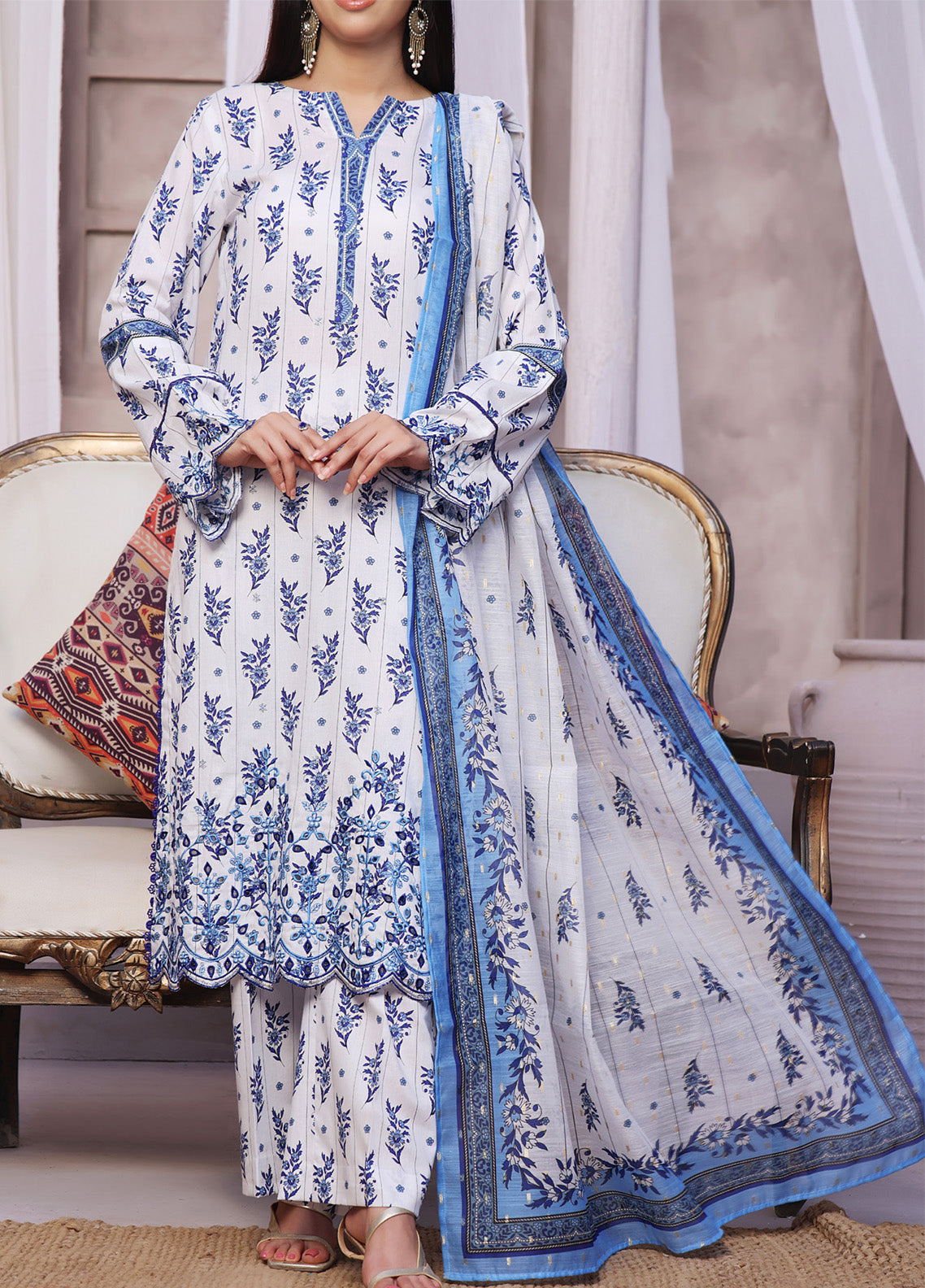 Aiza & Momina By VS Textile Chikankari Cotton 3 Piece Unstitched Suit VS24A&MV3 D-67 Aiza & Momina By VS Textile Chikankari Cotton 3 Piece Unstitched Suit VS24A&MV3 D-67