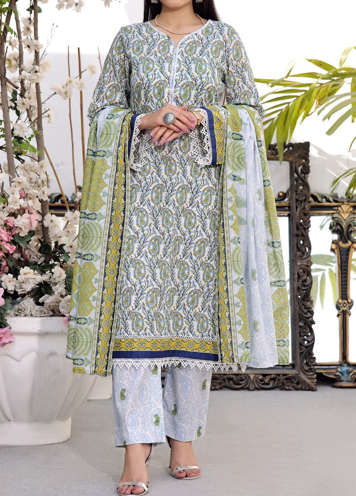 Aiza & Momina By VS Textile Printed Lawn 3 Piece Unstitched Suit VST24A&M V2 D-316 Aiza & Momina By VS Textile Printed Lawn 3 Piece Unstitched Suit VST24A&M V2 D-316