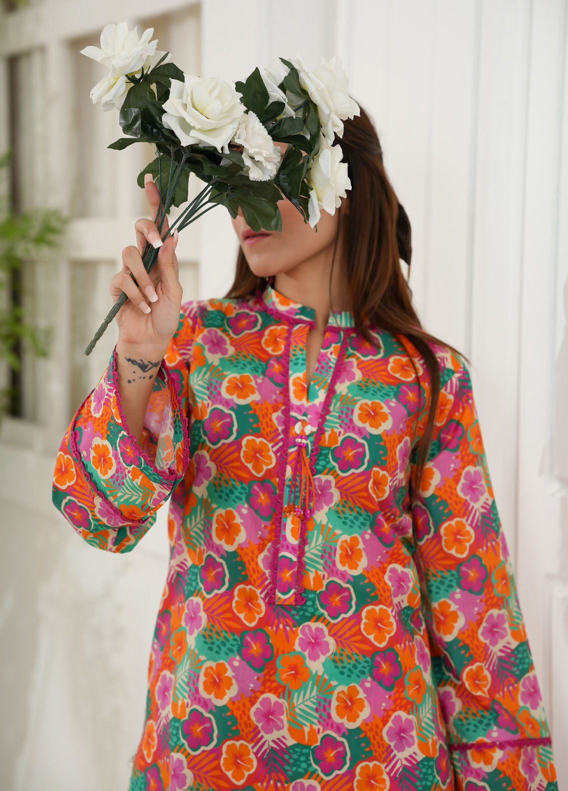 Aizal Co-Ord's Printed Lawn 2 Piece Stitched Suit AL26CO D-708 Aizal Co-Ord's Printed Lawn 2 Piece Stitched Suit AL26CO D-708
