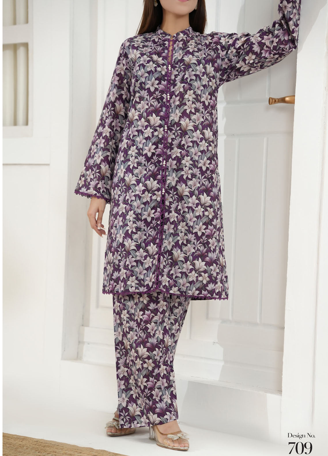 Aizal Co-Ord's Printed Lawn 2 Piece Stitched Suit AL26CO D-709 Aizal Co-Ord's Printed Lawn 2 Piece Stitched Suit AL26CO D-709