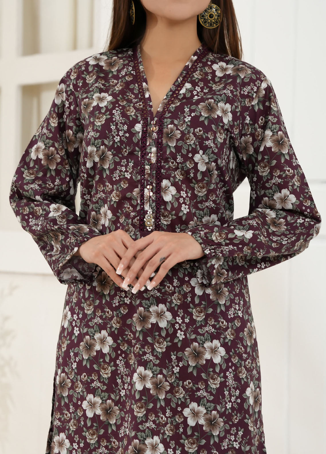 Aizal Co-Ord's Printed Lawn 2 Piece Stitched Suit AL26CO D-714 Aizal Co-Ord's Printed Lawn 2 Piece Stitched Suit AL26CO D-714