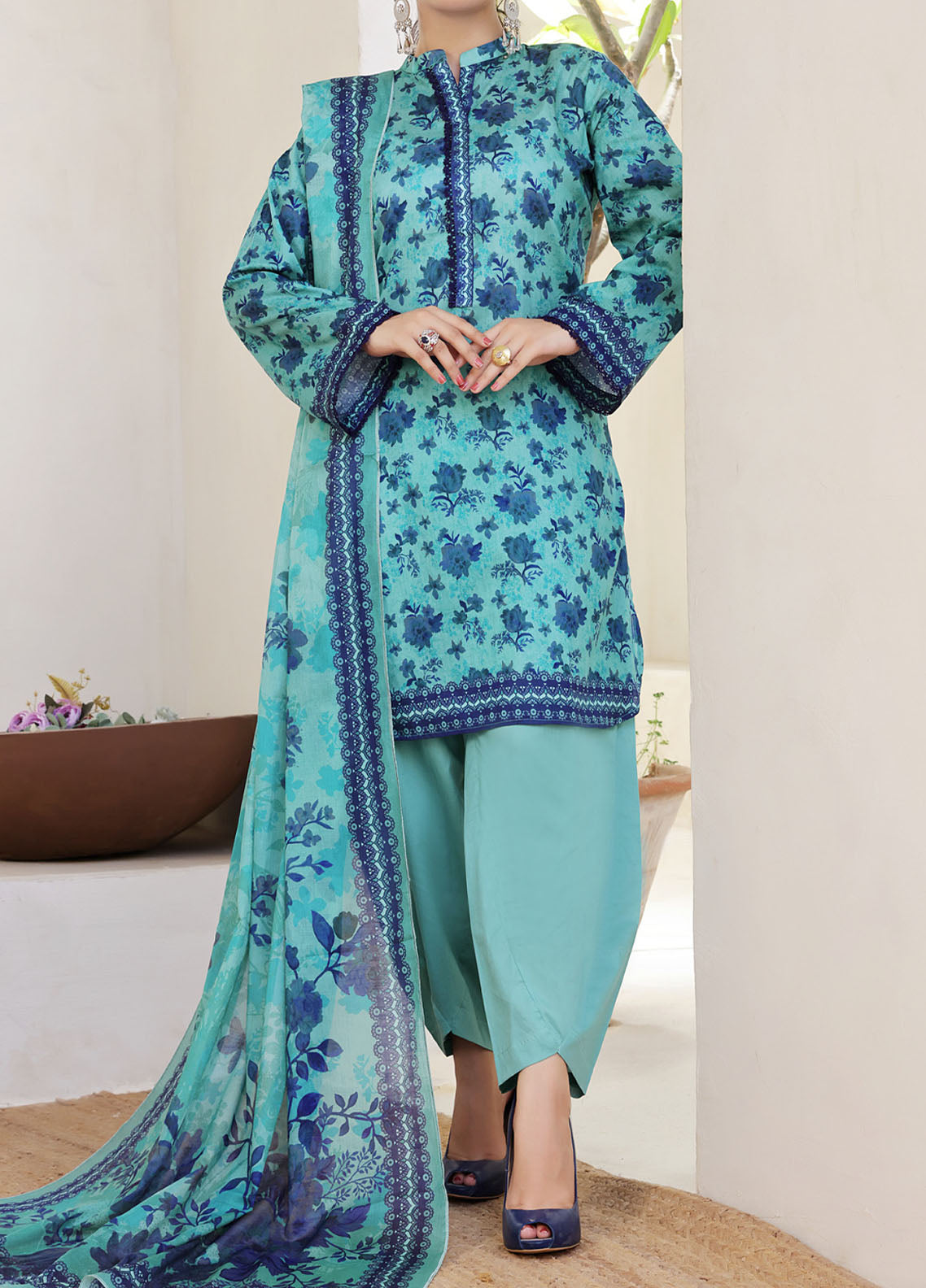 Aizal Printed Lawn 3 Piece Stitched Suit AL25PLV1 D-653 Aizal Printed Lawn 3 Piece Stitched Suit AL25PLV1 D-653