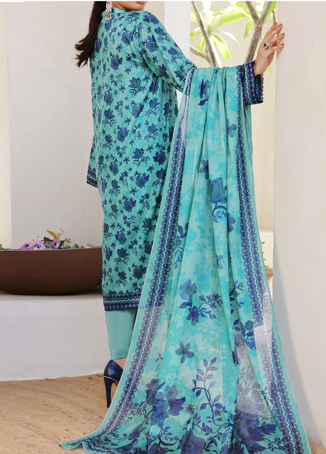 Aizal Printed Lawn 3 Piece Stitched Suit AL25PLV1 D-653 Aizal Printed Lawn 3 Piece Stitched Suit AL25PLV1 D-653