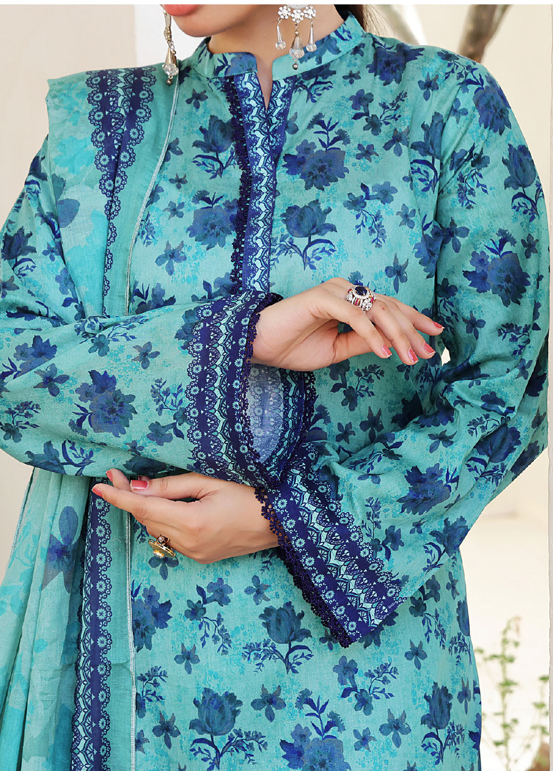 Aizal Printed Lawn 3 Piece Stitched Suit AL25PLV1 D-653 Aizal Printed Lawn 3 Piece Stitched Suit AL25PLV1 D-653