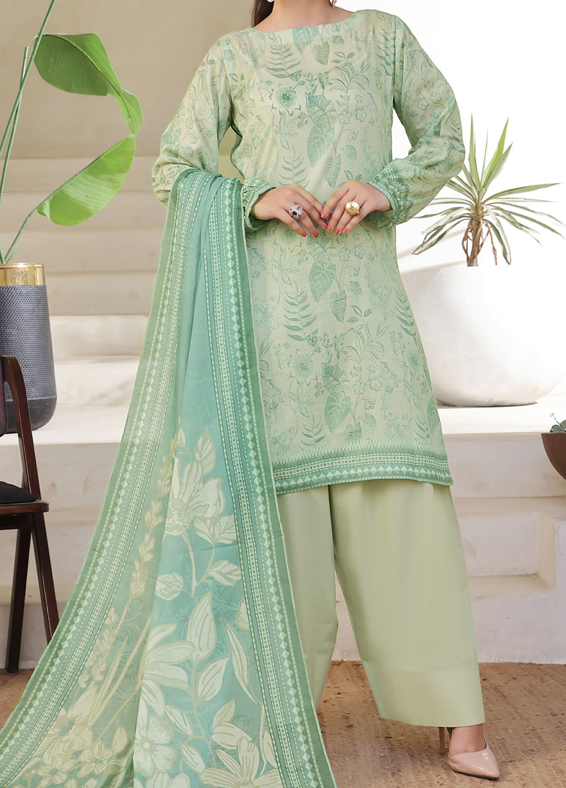 Aizal Printed Lawn 3 Piece Stitched Suit AL25PLV1 D-654 Aizal Printed Lawn 3 Piece Stitched Suit AL25PLV1 D-654