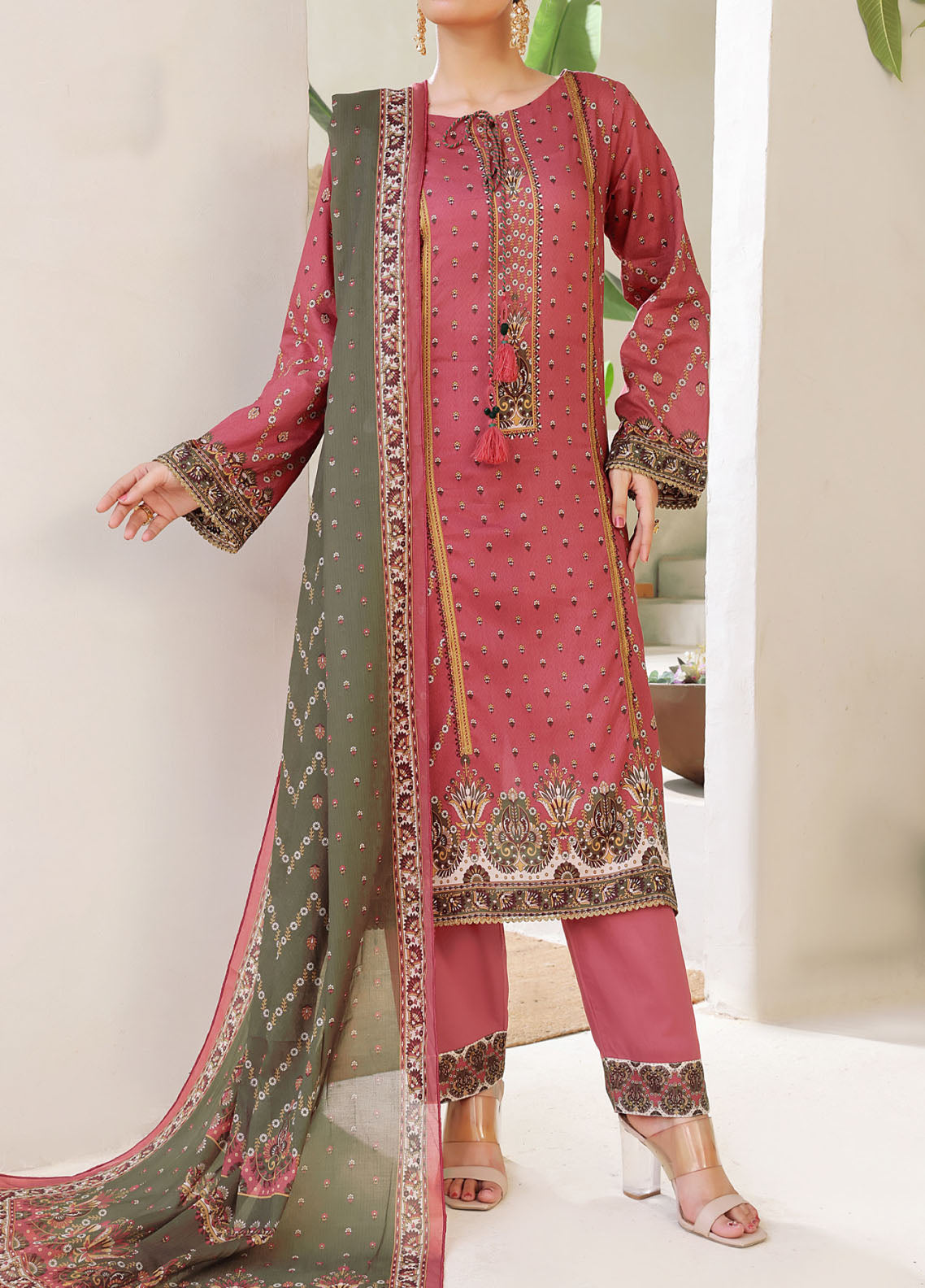 Aizal Printed Lawn 3 Piece Stitched Suit AL25PLV1 D-655 Aizal Printed Lawn 3 Piece Stitched Suit AL25PLV1 D-655