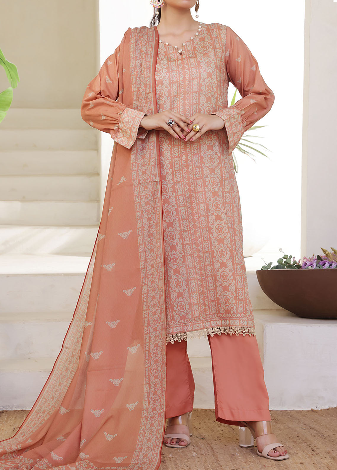 Aizal Printed Lawn 3 Piece Stitched Suit AL25PLV1 D-658 Aizal Printed Lawn 3 Piece Stitched Suit AL25PLV1 D-658