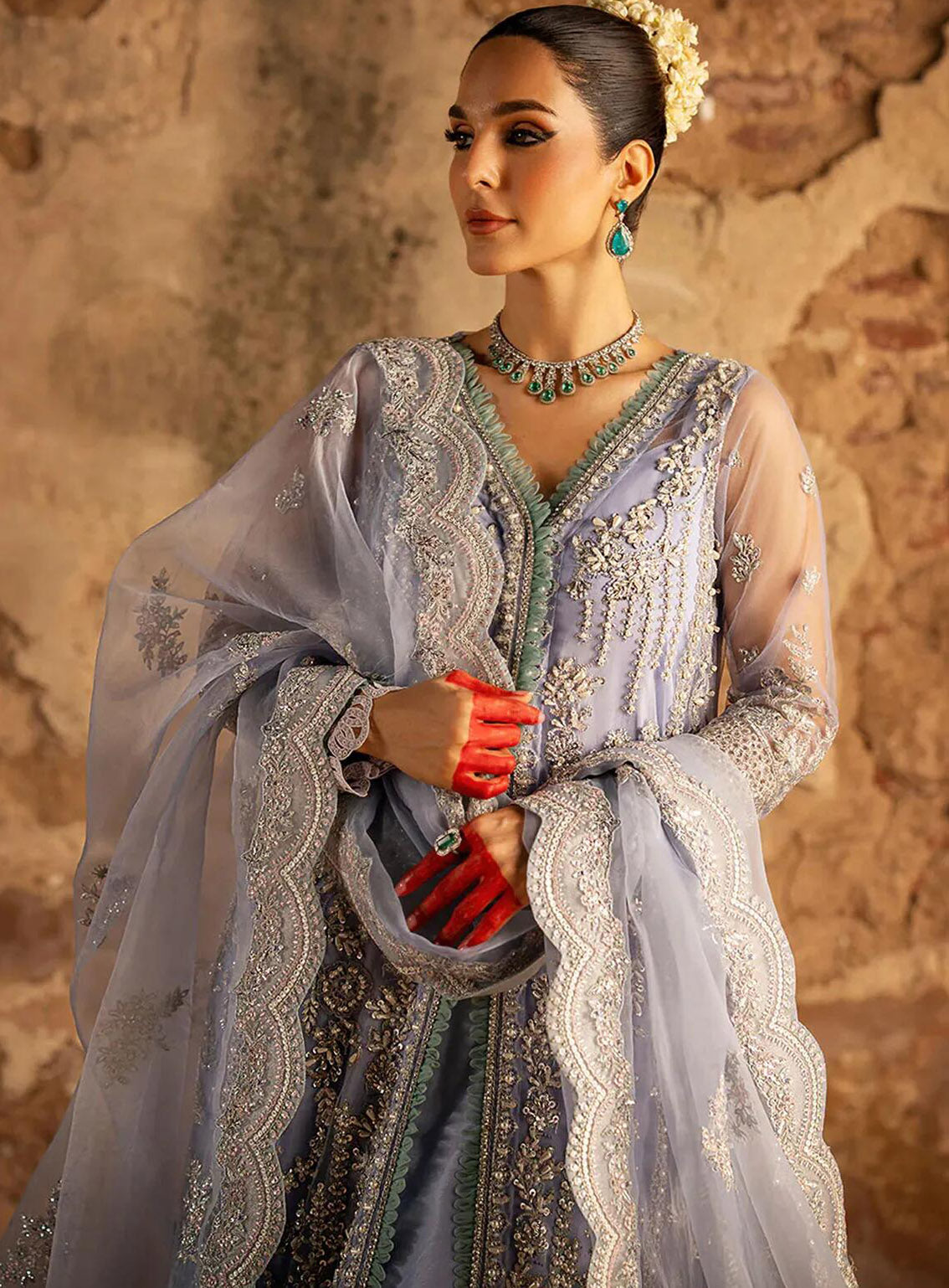AJR Couture Luxury Embroidered Net 3 Piece Unstitched Suit ARJC24L AFF-03 MAJESTY AJR Couture Luxury Embroidered Net 3 Piece Unstitched Suit ARJC24L AFF-03 MAJESTY