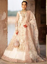 AJR Couture Luxury Embroidered Organza 3 Piece Unstitched Suit ARJC24L AFF-07 DOVE