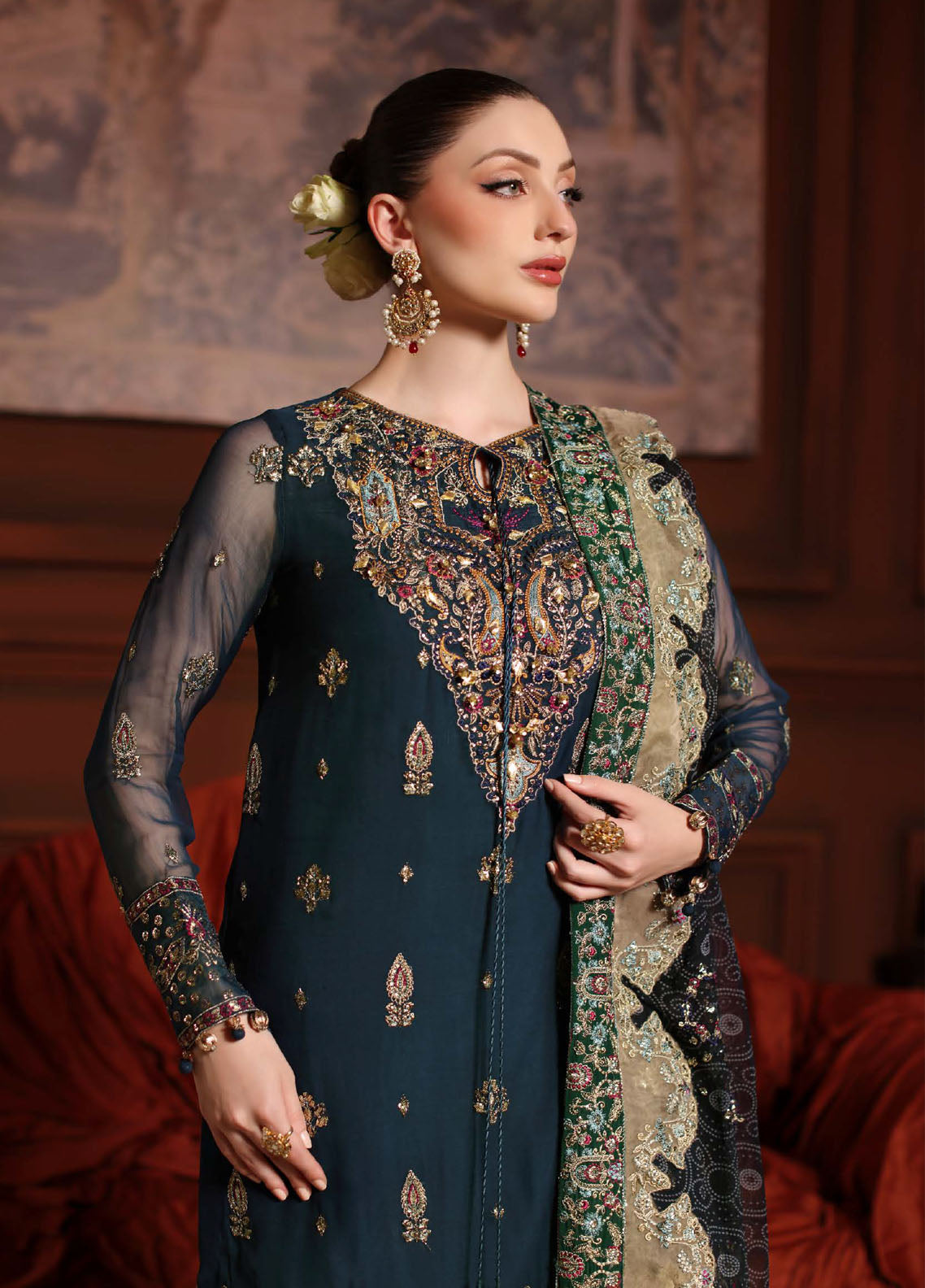 Alfaaz By Nureh Festive Embroidered Chiffon 3 Piece Unstitched Suit NU25AF D-NL-88 Alfaaz By Nureh Festive Embroidered Chiffon 3 Piece Unstitched Suit NU25AF D-NL-88