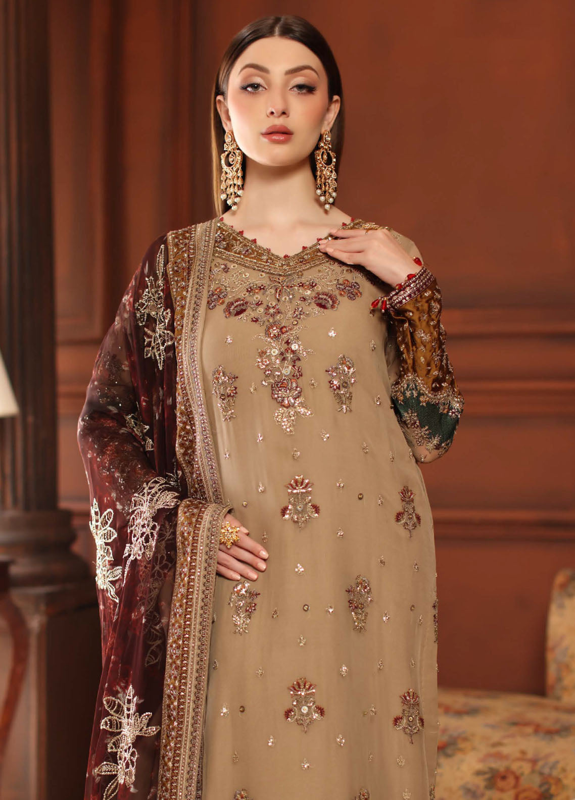 Alfaaz By Nureh Festive Embroidered Chiffon 3 Piece Unstitched Suit NU25AF D-NL-91 Alfaaz By Nureh Festive Embroidered Chiffon 3 Piece Unstitched Suit NU25AF D-NL-91