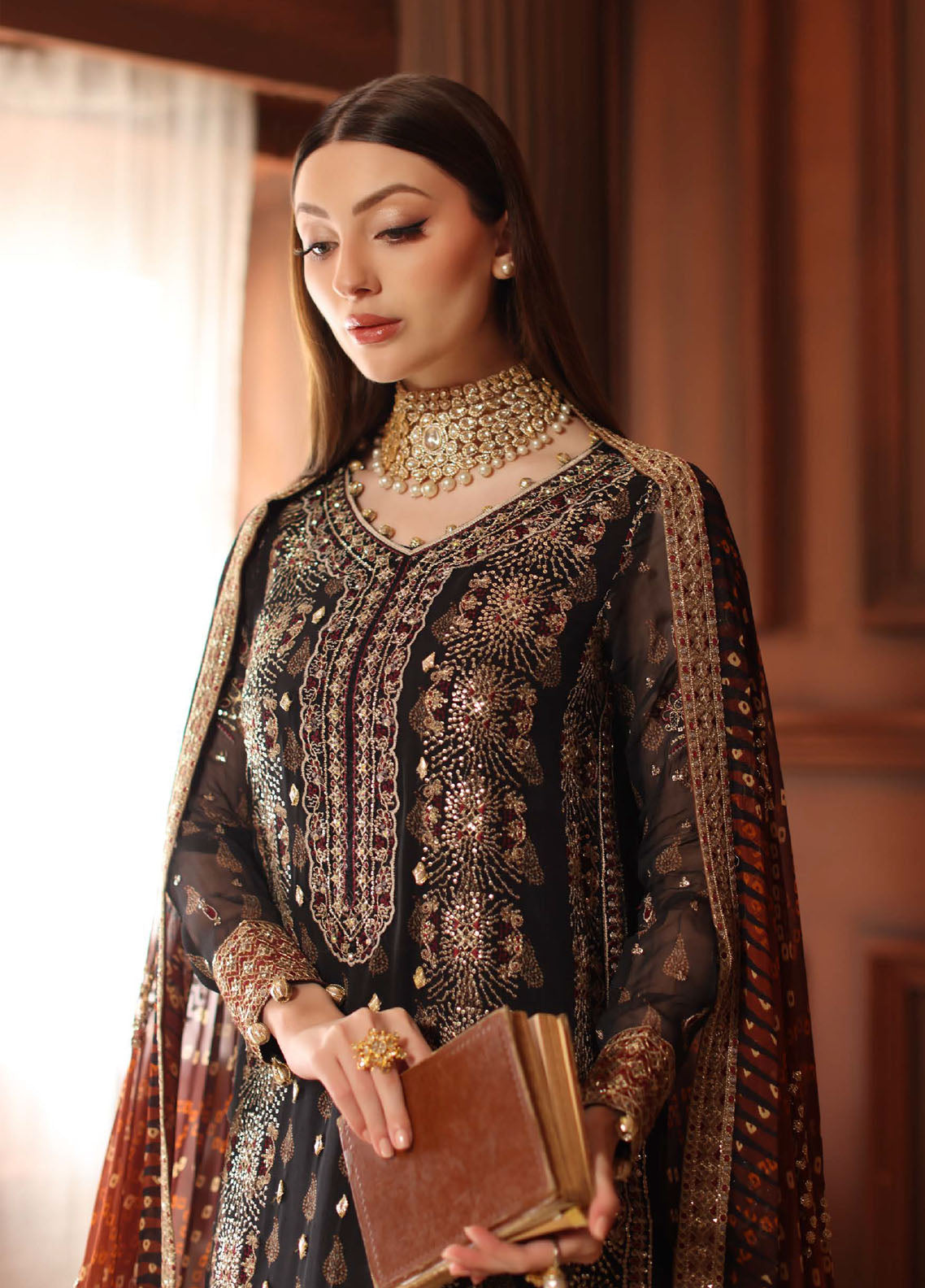 Alfaaz By Nureh Festive Embroidered Chiffon 3 Piece Unstitched Suit NU25AF D-NL-93 Alfaaz By Nureh Festive Embroidered Chiffon 3 Piece Unstitched Suit NU25AF D-NL-93