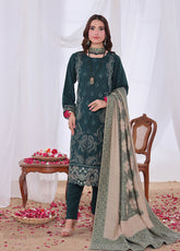 Alif By Schick Embroidered Slub Dhanak Peach 3 Piece Unstitched Suit SDH25ADP D-WJ-02