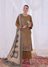 Alif By Schick Embroidered Slub Dhanak Peach 3 Piece Unstitched Suit SDH25ADP D-WJ-03