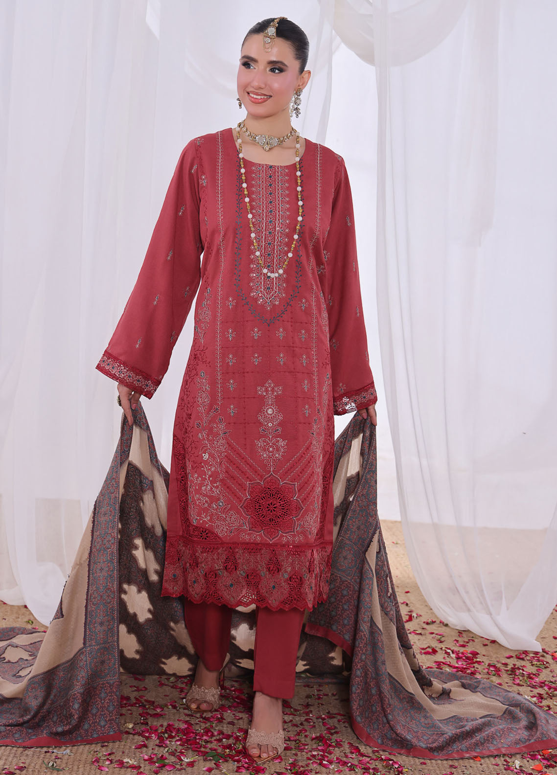 Alif By Schick Embroidered Slub Dhanak Peach 3 Piece Unstitched Suit SDH25ADP D-WJ-05 Alif By Schick Embroidered Slub Dhanak Peach 3 Piece Unstitched Suit SDH25ADP D-WJ-05