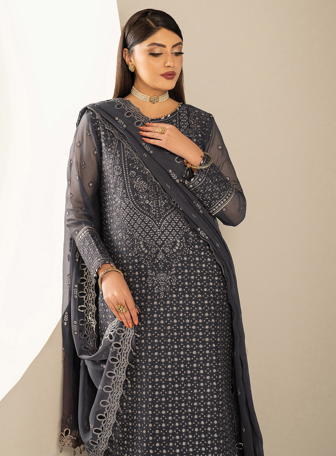 Alizeh Formals Embroidered Chiffon 3 Piece Unstitched Suit AF25AF D-2188 AKOYA Alizeh Formals Embroidered Chiffon 3 Piece Unstitched Suit AF25AF D-2188 AKOYA