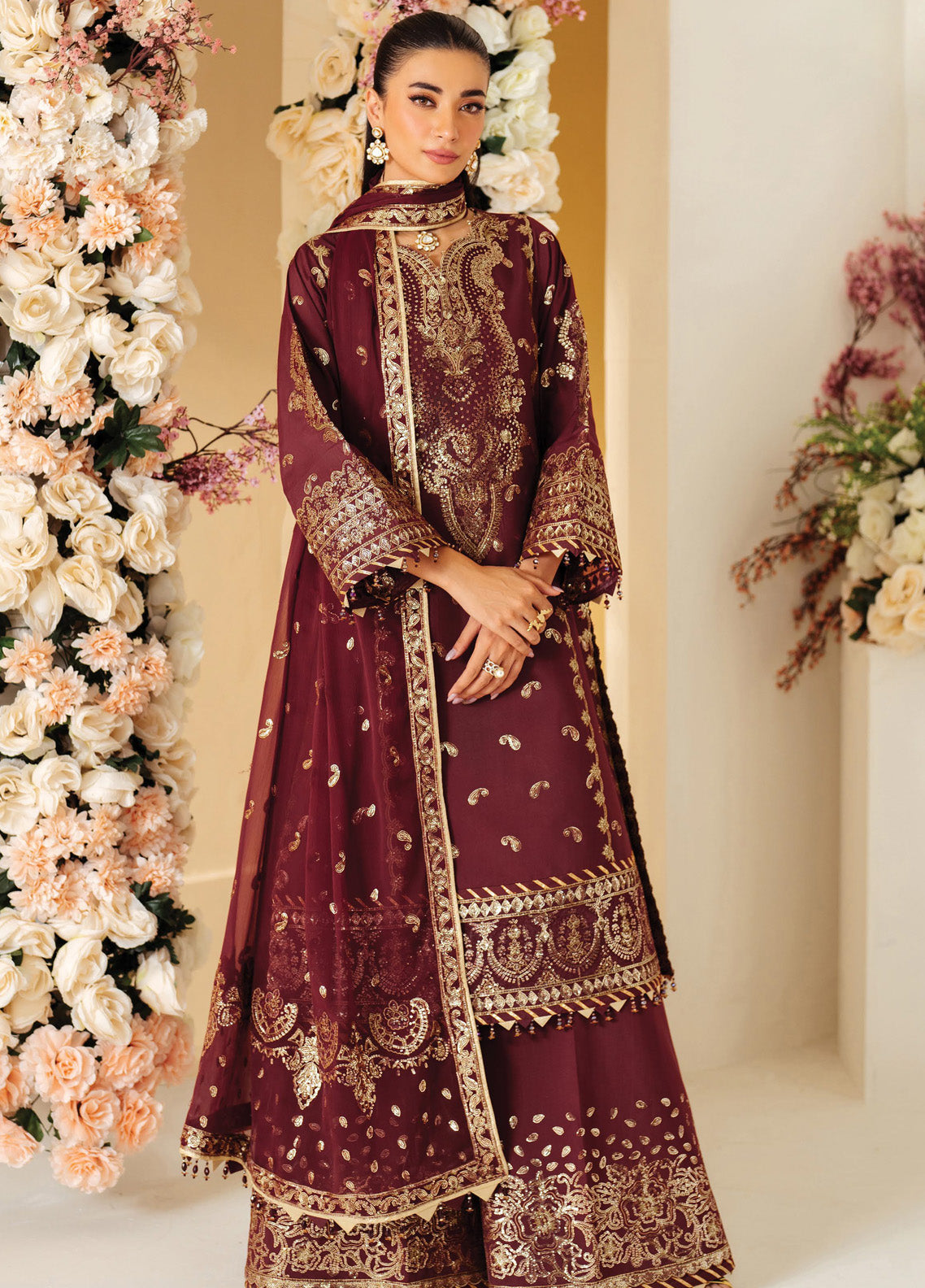 Alizeh Luxe Embroidered Raw Silk 3 Piece Unstitched Suit AF24LRS AF-RS-01-SALSA Alizeh Luxe Embroidered Raw Silk 3 Piece Unstitched Suit AF24LRS AF-RS-01-SALSA