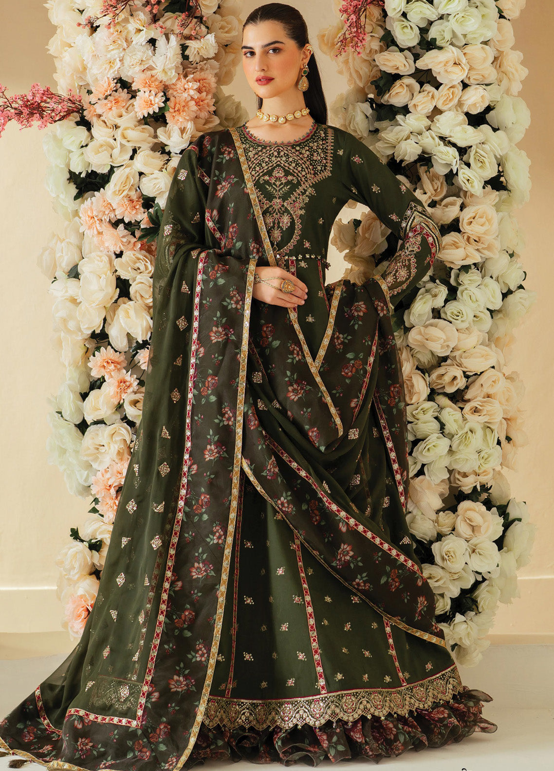 Alizeh Luxe Embroidered Raw Silk 3 Piece Unstitched Suit AF24LRS AF-RS-03-PINE Alizeh Luxe Embroidered Raw Silk 3 Piece Unstitched Suit AF24LRS AF-RS-03-PINE