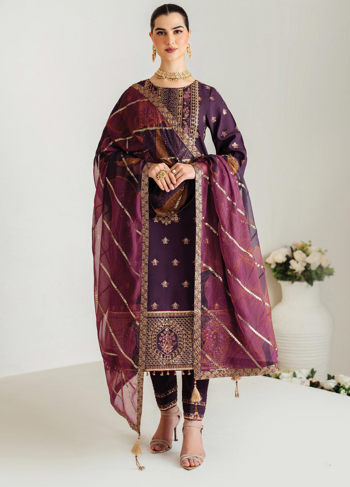 Alizeh Luxe Embroidered Raw Silk 3 Piece Unstitched Suit AF24LRS AF-RS-05-SCARLET Alizeh Luxe Embroidered Raw Silk 3 Piece Unstitched Suit AF24LRS AF-RS-05-SCARLET