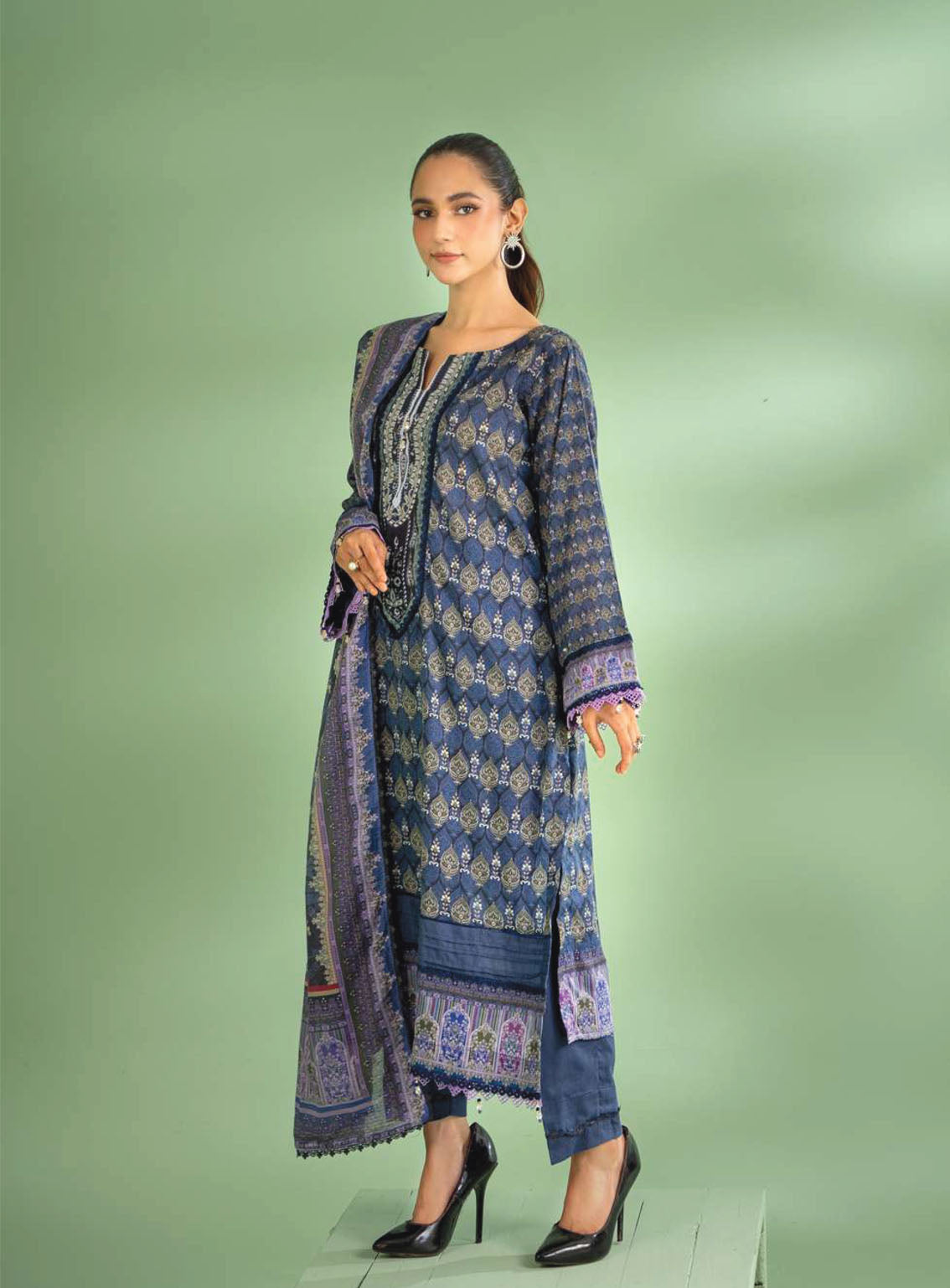 Alzohaib Colors Digital Printed Bana Doriya Dupatta Lawn 3 Piece Unstitched Suit AZ24CL CDB-02 Alzohaib Colors Digital Printed Bana Doriya Dupatta Lawn 3 Piece Unstitched Suit AZ24CL CDB-02