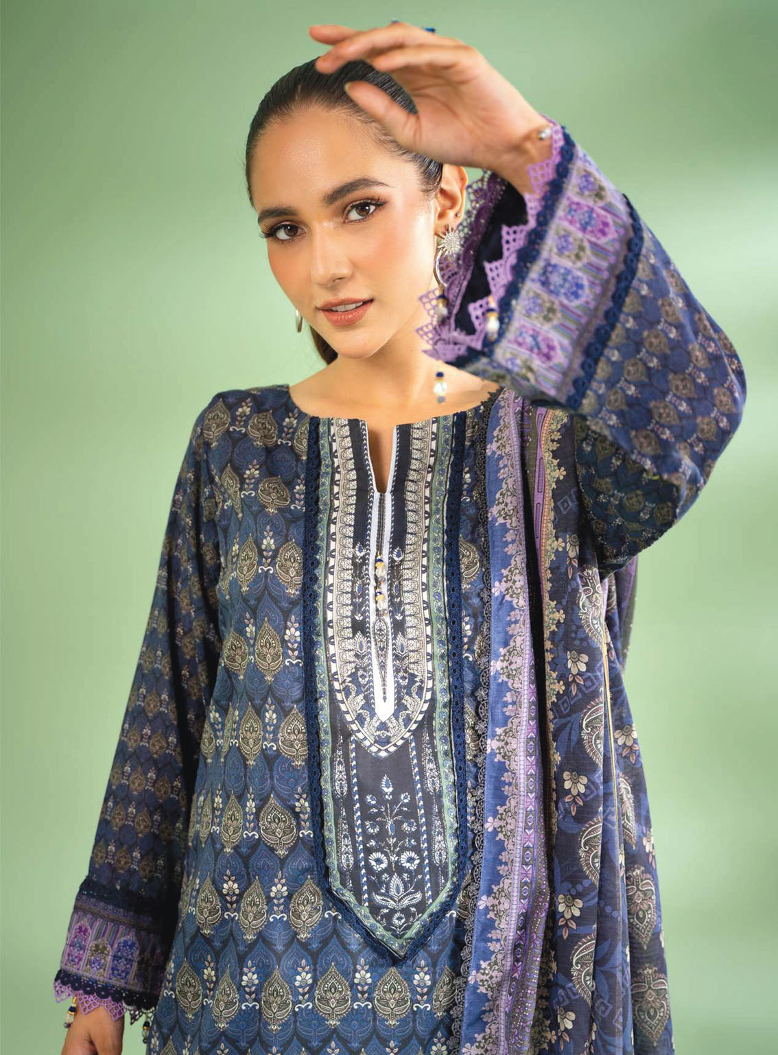 Alzohaib Colors Digital Printed Bana Doriya Dupatta Lawn 3 Piece Unstitched Suit AZ24CL CDB-02 Alzohaib Colors Digital Printed Bana Doriya Dupatta Lawn 3 Piece Unstitched Suit AZ24CL CDB-02