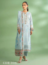 Alzohaib Colors Digital Printed Bana Doriya Dupatta Lawn 3 Piece Unstitched Suit AZ24CL CDB-05
