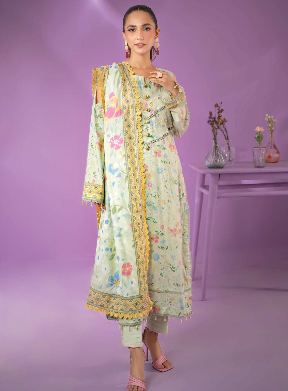 Alzohaib Colors Digital Printed Bana Doriya Dupatta Lawn 3 Piece Unstitched Suit AZ24CL CDB-06 Alzohaib Colors Digital Printed Bana Doriya Dupatta Lawn 3 Piece Unstitched Suit AZ24CL CDB-06
