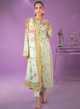 Alzohaib Colors Digital Printed Bana Doriya Dupatta Lawn 3 Piece Unstitched Suit AZ24CL CDB-06