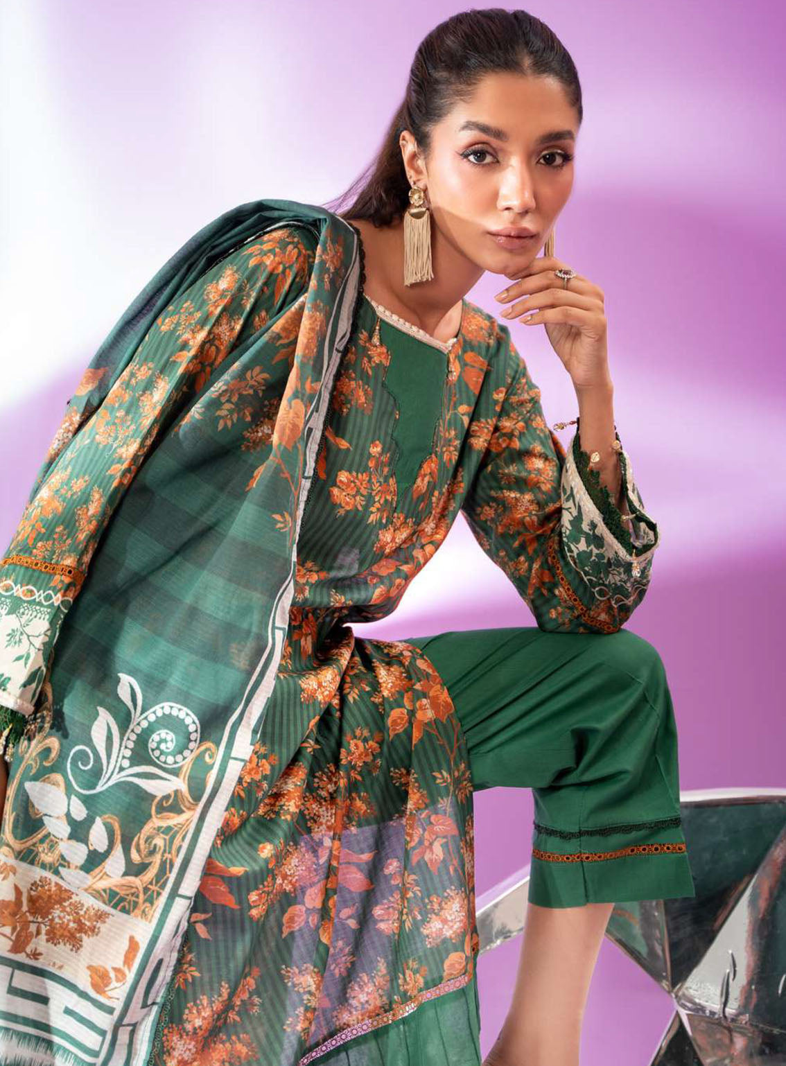 Alzohaib Colors Digital Printed Bana Doriya Dupatta Lawn 3 Piece Unstitched Suit AZ24CL CDB-07 Alzohaib Colors Digital Printed Bana Doriya Dupatta Lawn 3 Piece Unstitched Suit AZ24CL CDB-07