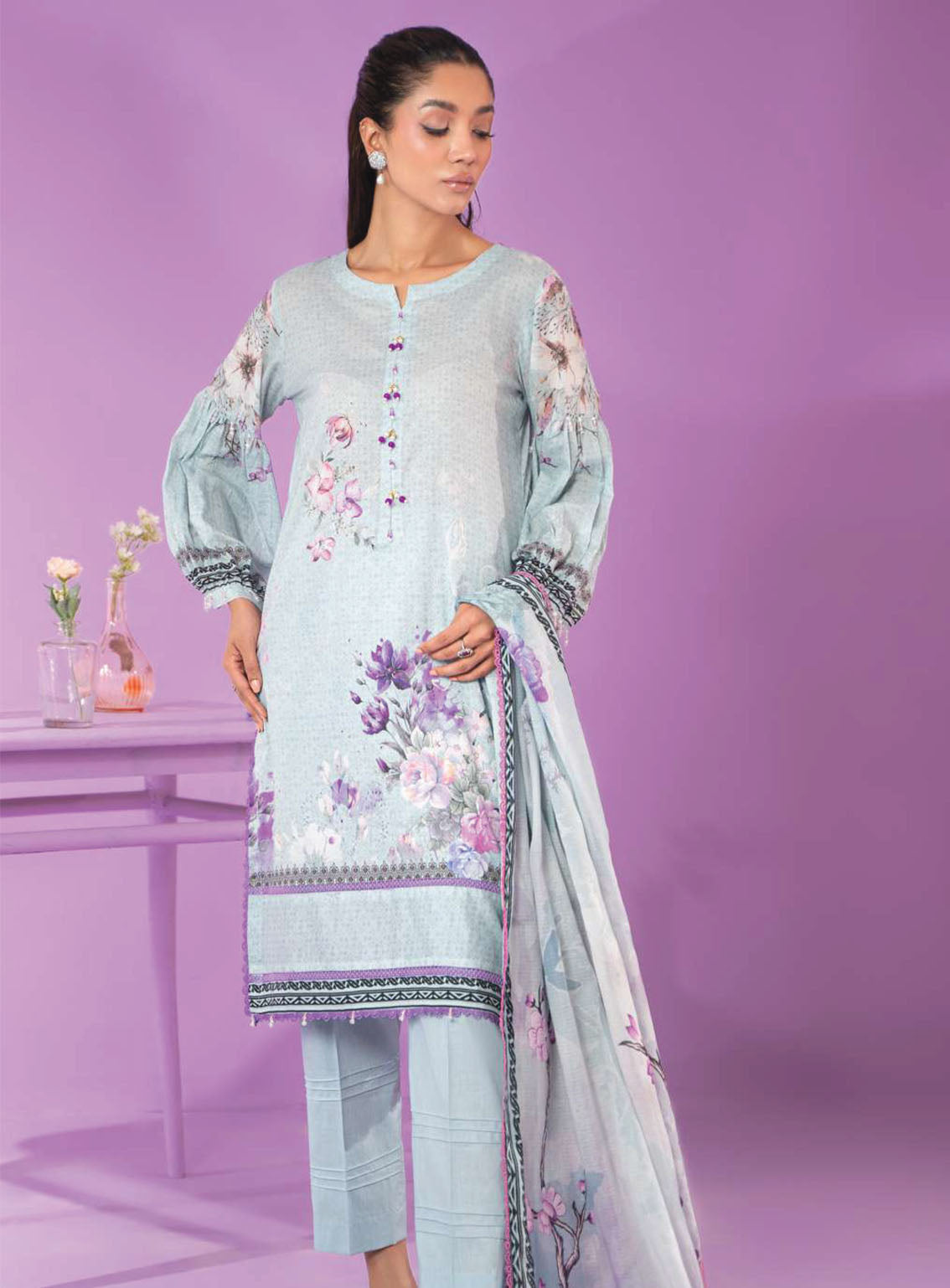 Alzohaib Colors Digital Printed Bana Doriya Dupatta Lawn 3 Piece Unstitched Suit AZ24CL CDB-08 Alzohaib Colors Digital Printed Bana Doriya Dupatta Lawn 3 Piece Unstitched Suit AZ24CL CDB-08