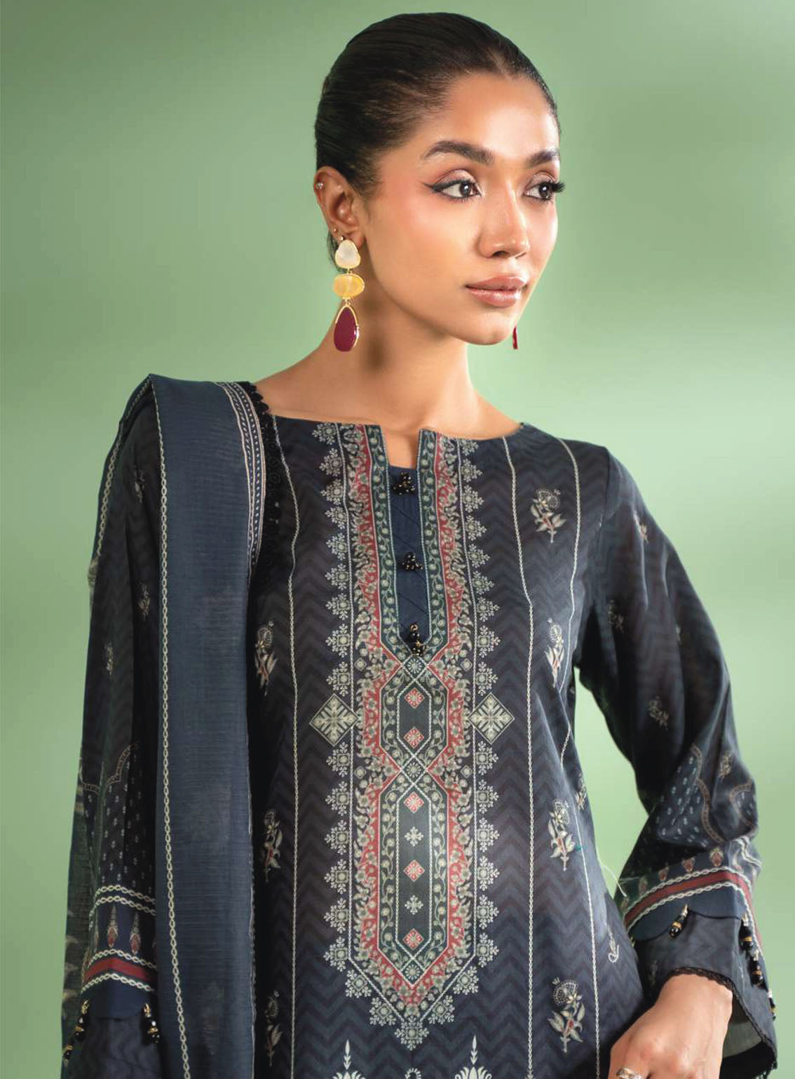 Alzohaib Colors Digital Printed Bana Doriya Dupatta Lawn 3 Piece Unstitched Suit AZ24CL CDB-09 Alzohaib Colors Digital Printed Bana Doriya Dupatta Lawn 3 Piece Unstitched Suit AZ24CL CDB-09