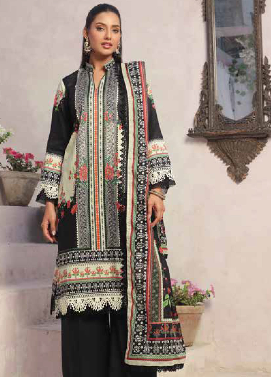 Alzohaib Colors Digital Printed Lawn 3 Piece Unstitched Suit AZ24CDPV4 D-04 Alzohaib Colors Digital Printed Lawn 3 Piece Unstitched Suit AZ24CDPV4 D-04